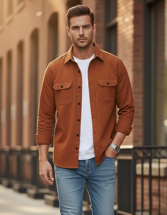 DEELMO Men’s Stylish Cotton Blend Casual Shirt - Image 2