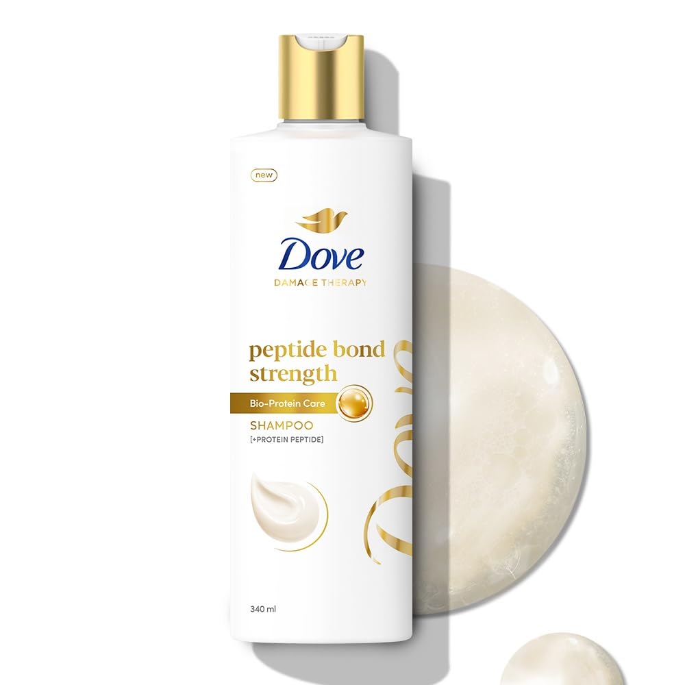 Dove Peptide Bond Strength Shampoo for Dry & Damaged Hair - 340 ml to 1000ml | Enriched with PROTEIN PEPTIDES | Reconstructs broken Bonds for 20X Stronger Hair - Image 2