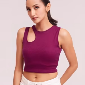 THE CLOTH CROW Women Ribbed Slim Fit Tank Top