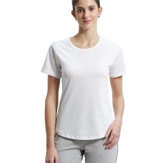 Jockey AW88 Women's Super Combed Cotton Rich Relaxed Fit Solid Curved Hem Styled Half Sleeve T-Shirt